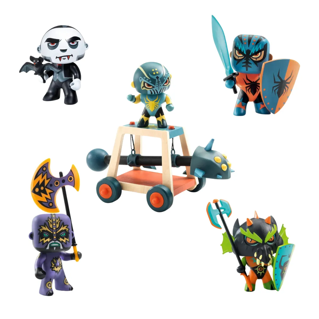 Komplet Arty Toys - vitezi Spider in oblegovalni oven & Flameo & Drack & Spider & Draculum